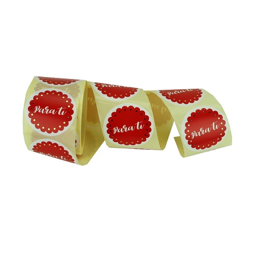 [014064] Sticker 'for You' Red Background 250 Roll