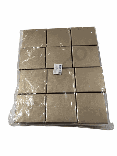 [010899] Caja De Reloj Material Rugoso Color Oro 12 Unidades 8.5X9X5.5