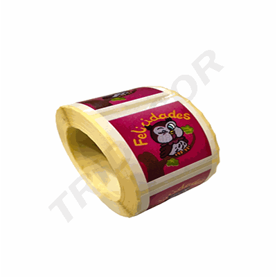 [014465] “恭喜”猫头鹰励志贴纸 500 卷 Pegatina "Felicidades" Motivo Buho 500-Rollo
