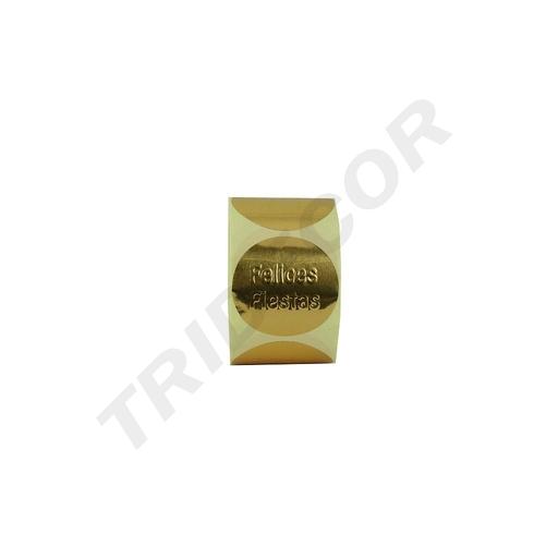 [014061] Autocolante Boas Festas Dourado 4cm 250 Rolos