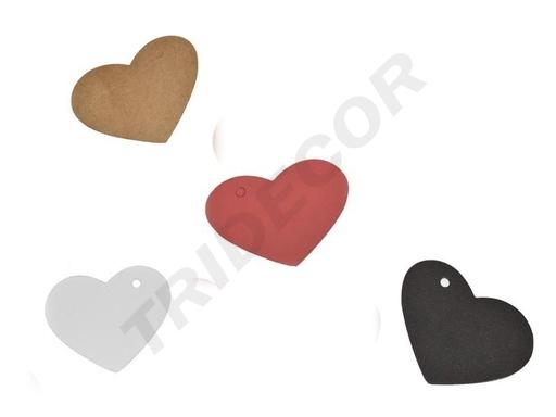 [0141025] Heart Hanging Tags. Various Colors Small 4.5X3.5cm 100/Pack