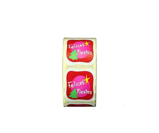 [014469] Pegatinas Navidad 'Felices Fiestas' Motivo Árbol