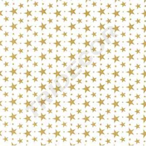 [014919] Papel de Seda Blanco Estrellas Dorada 75X50cm 100undes 