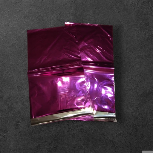 [0101077] Buste metalliche fucsia con adesivo, 40X60+6cm, 50 unità