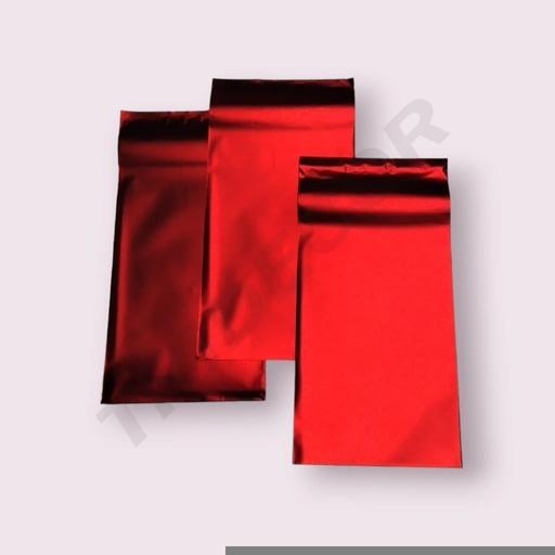 [0101063] 红色哑光袋Sobres Metalizado Rojo Con Adhesivo 10X15+4cm 100Unds/Paq