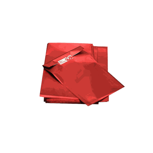[010352] Sobres Metálicos Color Rojo 25X15 Cm 100 Unidades