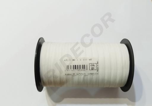 [8031653058447] Weißes Papierband für Geschenke 5X100m 6283