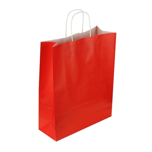 [010685] Bolsa De Papel Con Asa Rizada 32X10X24Cm Roja 25 Unidades