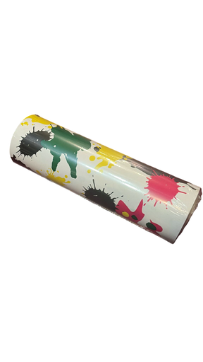 [014177.] Geschenkpapier mit breiten Streifen Farbe Silber und Fuchsia 31cm