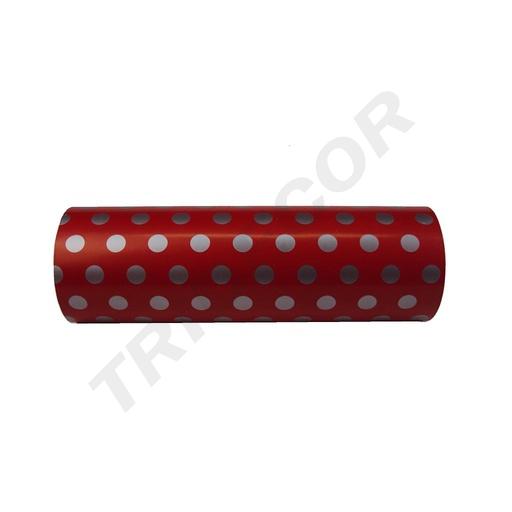 [014177] Carta a pois Sfondo rosso 31cm