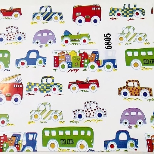 [014177] 小号儿童礼品纸汽车图案Papel Regalo Infantil Vehículos 31cm