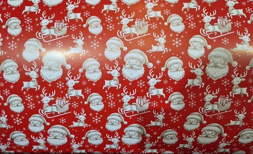 [014176] Papel de regalo con motivos navideños Rojo 62cm