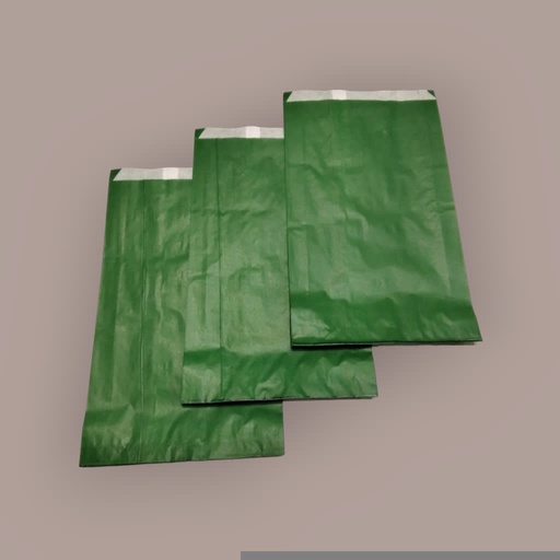 [010452] Bolsas De Papel Blancas 18+4X32 Verde Oscuro 40 Gr 100 Unidades