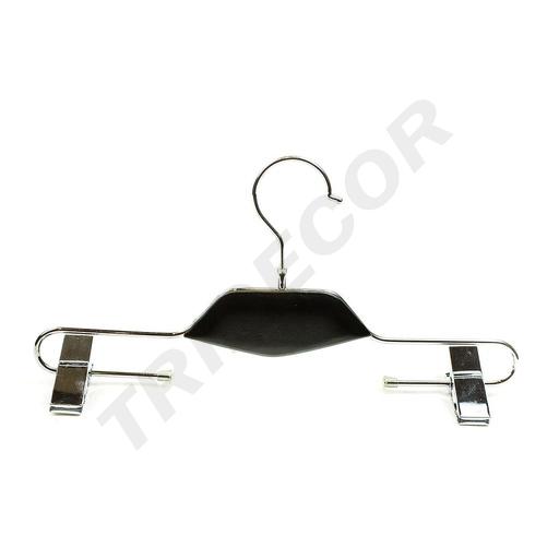 [005094] Perchas Con Pinzas Metálicas, Cuello Negro