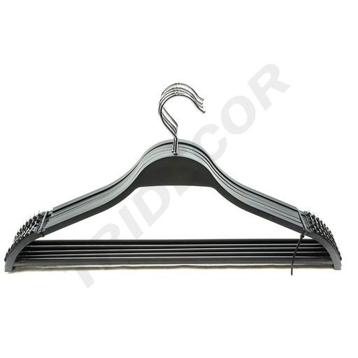 [005147] Plastic Hanger with Black Bar 43cm 5units