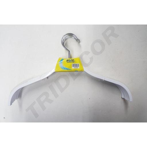 [005139] 胶合木白色亮光无横杆衣架Percha de Madera Color Blanco 42cm 100/caja