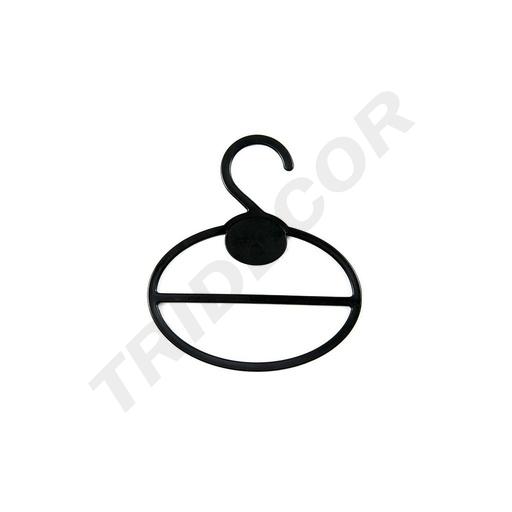 [005149] Cabide de Plástico Oval para Lenços, Cor Preto, 10 unidades