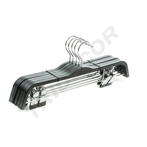 [005145] Umeras de pantaloni din plastic negru 37cm 5 unități
