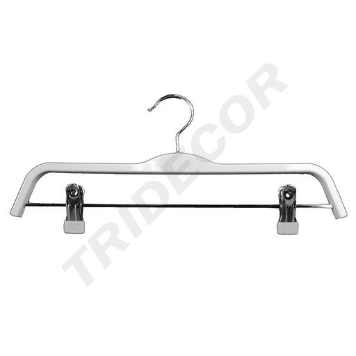 [005141] Children's Wooden Hanger with Clips White Color 29.2cm 5 units