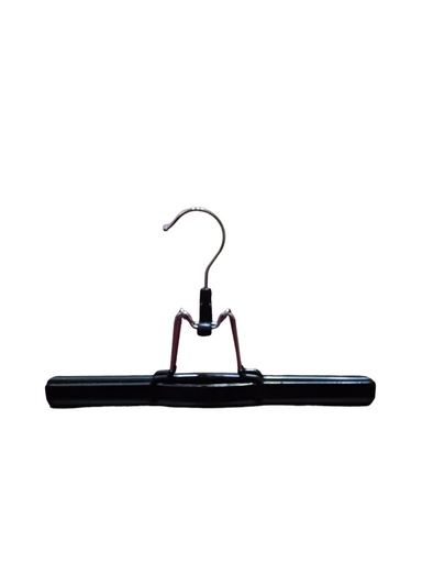 [005070] Black Rubber Lined Wooden Hanger 4 Units