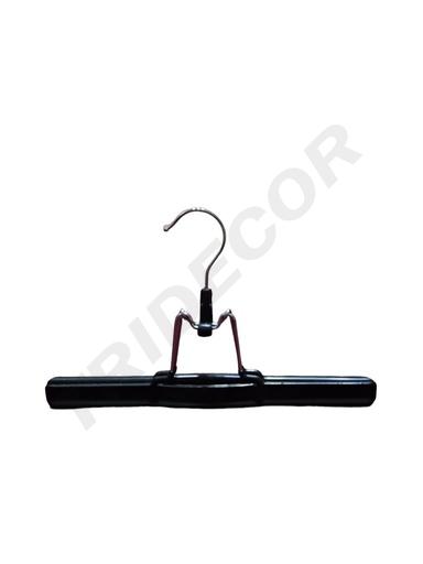 [005070] Black Rubber Lined Wooden Hanger 4 Units