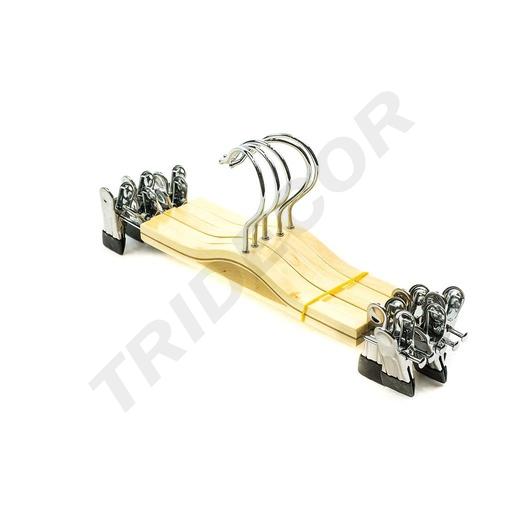 [005060] 胶合木裙夹Percha de Madera Infantil Con Pinzas 30cm 100/caja