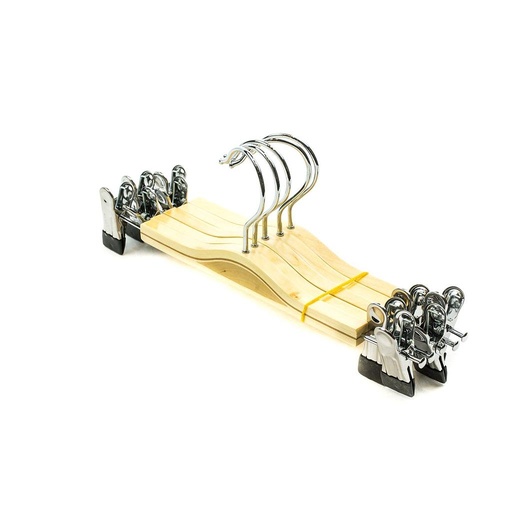 [005060] 胶合木裙夹Percha de Madera Infantil Con Pinzas 30cm