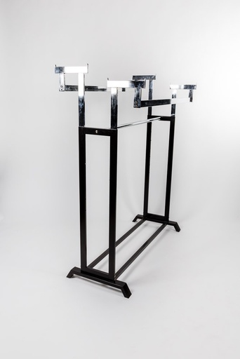 [038058/117] Glass Coat Rack and Bars Two Heights Black Legs