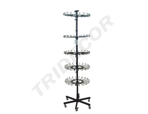 [038061] Rotating Display Stand for Scarves, Color Black, 5 Levels