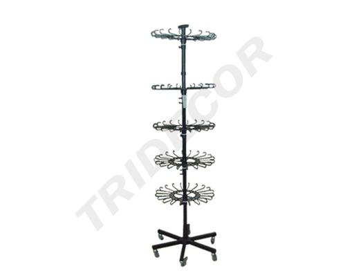 [038061] Rotating Display Stand for Scarves, Color Black, 5 Levels