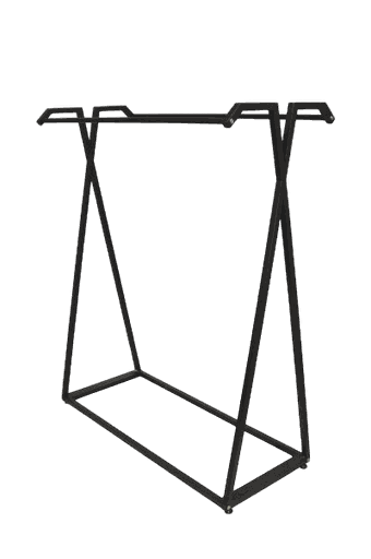 [038301] Porte-manteau double avec tringles et planche en bois noire