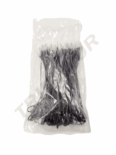 [012003] Cuerda Negra de Alarma 17cm 黑色长防盗绳 100/Paq