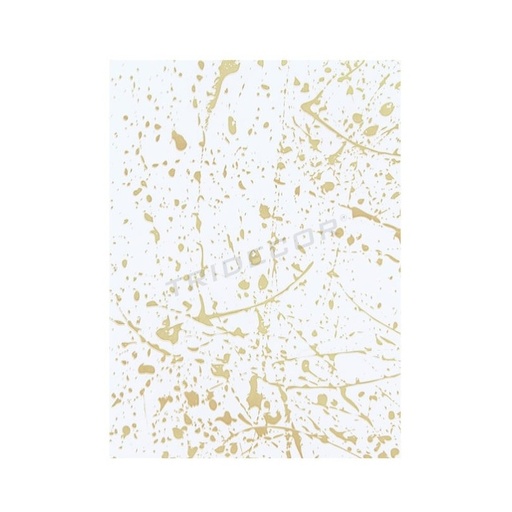 [014798] Papier de soie blanc à pois dorés 62x86 cm 100 unités