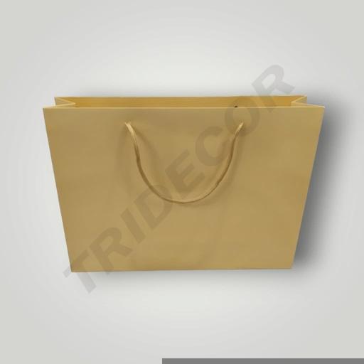 [010995] Bolsa De Lujo Con Asa De Cordón 35X9X25Cm Crema 12 Unidades