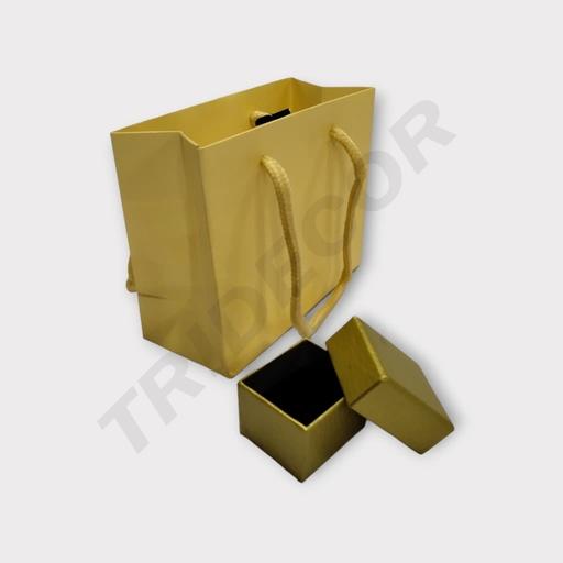 [010985] Borsa di lusso color crema 14X6X11cm 12/pz