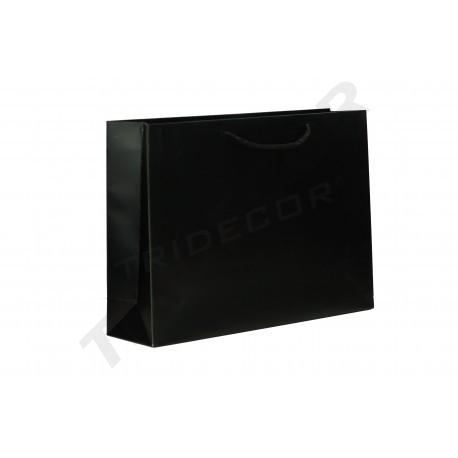 [010993] Bolsas Asa De Cordón 35X9X25 Cm Color Negro 12 Unidades