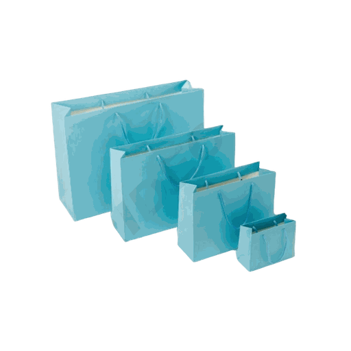 [0101010] Bolsa de Papel de Lujo Color Azul Celeste Mate 12Und/Pack 14pq/caja