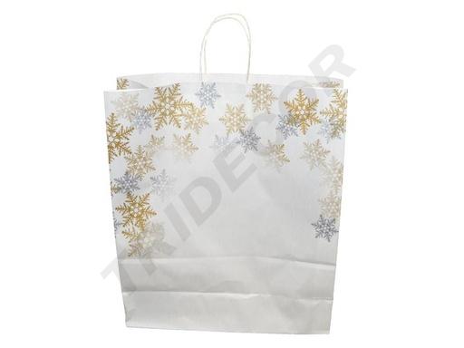 [010931] Sacs en papier de cellulose 45X15+19cm Flocons 25 unités