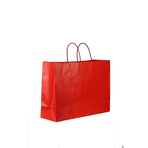 [010700] Bolsa De Papel Fuerte Con Asa De Cordón Color Rojo 35X13X30 Cm