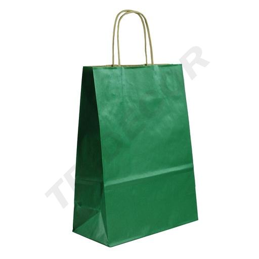 [010021] Dark Green Paper Bags 27+12x37cm 25/package