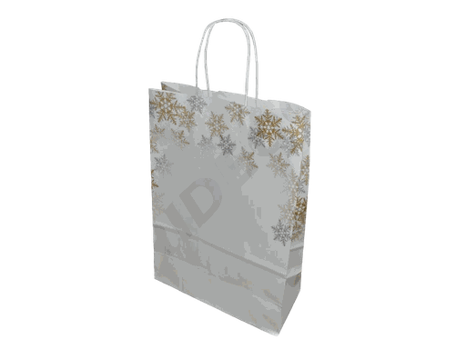 [010930] Bolsas de Papel de Celulosa 32X41+12cm Copo Navidad 25 unidades