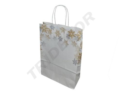 [010929] Bolsa Navidad Blanco 27X37+12cm