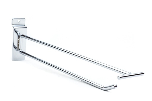 [001019] 双线电镀带价格牌槽板钩30CM Gancho Doble Línea Con El Portaprecio para Sistema de lama30cm 100/caja