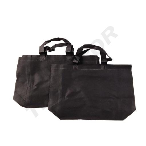 [010505] Borsa in tessuto nero 70G con manico lungo 35X25+12cm 25 unità/pacco