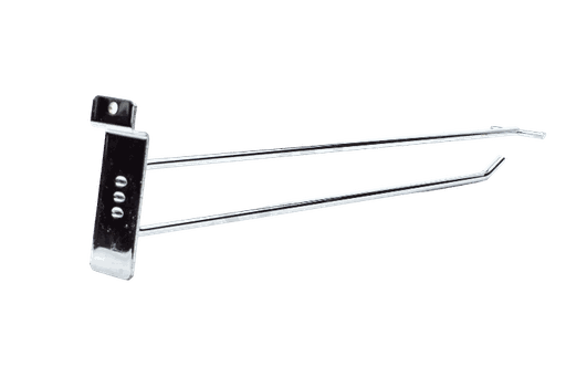 [001020] 双线电镀带价格牌槽板钩 35cm Gancho Doble Línea Con El Portaprecio para Sistema de lama35cm100/caja