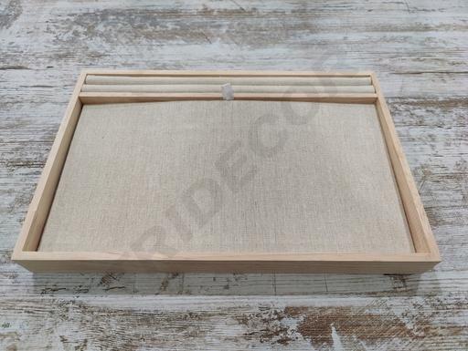 [0091034] Schmucktablett aus Holz und Leinen