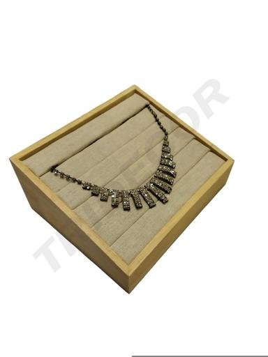 [0091031] Wood and Linen Jewelry Box Display