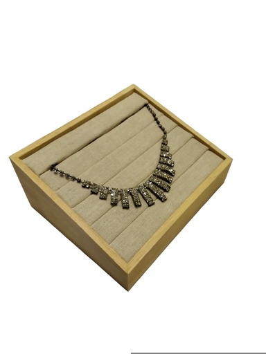 [0091031] Wood and Linen Jewelry Box Display