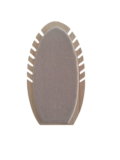 [0091036] Wood and Linen Necklace Display