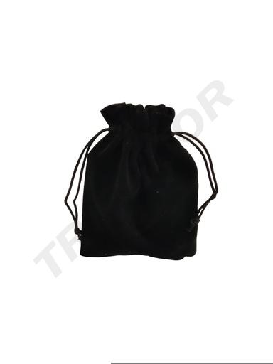 [009423] Bolsas Cierre Cordón En Terciopelo Negro 12X17 Cm